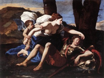  Armida Pintura - Rinaldo y Armida pintor clásico Nicolas Poussin